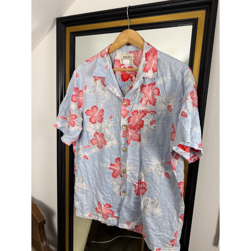 Vintage His Royal Highness Hawaii XL Hibiscus Floral 100% Cotton Shirt Size XL